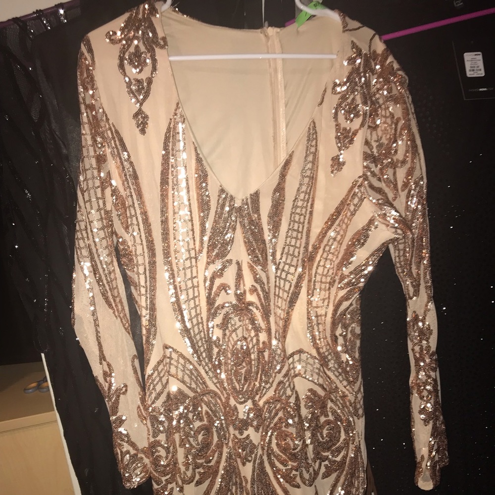 Sequins mesh dress
